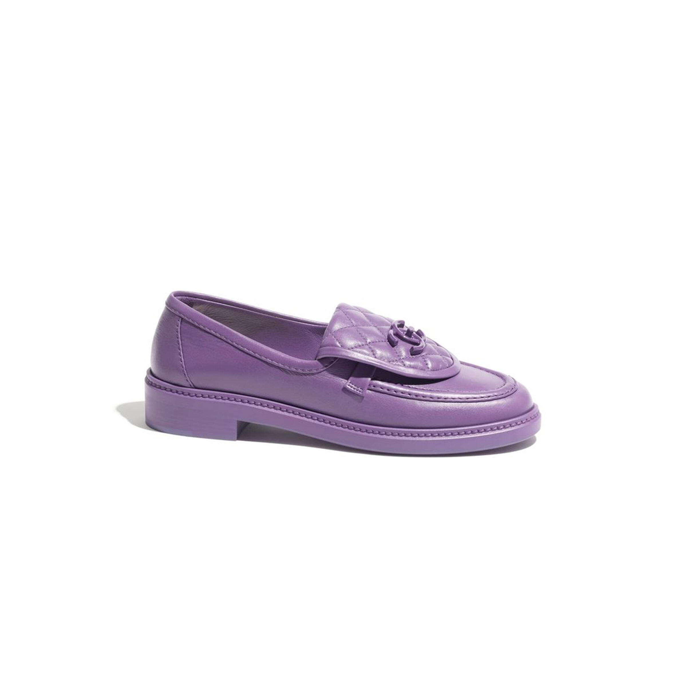 CHANEL QUILTED LEATHER CC TURNLOCK LOAFERS 